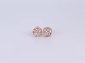 14k Rose Gold Round Earrings .500Ctw