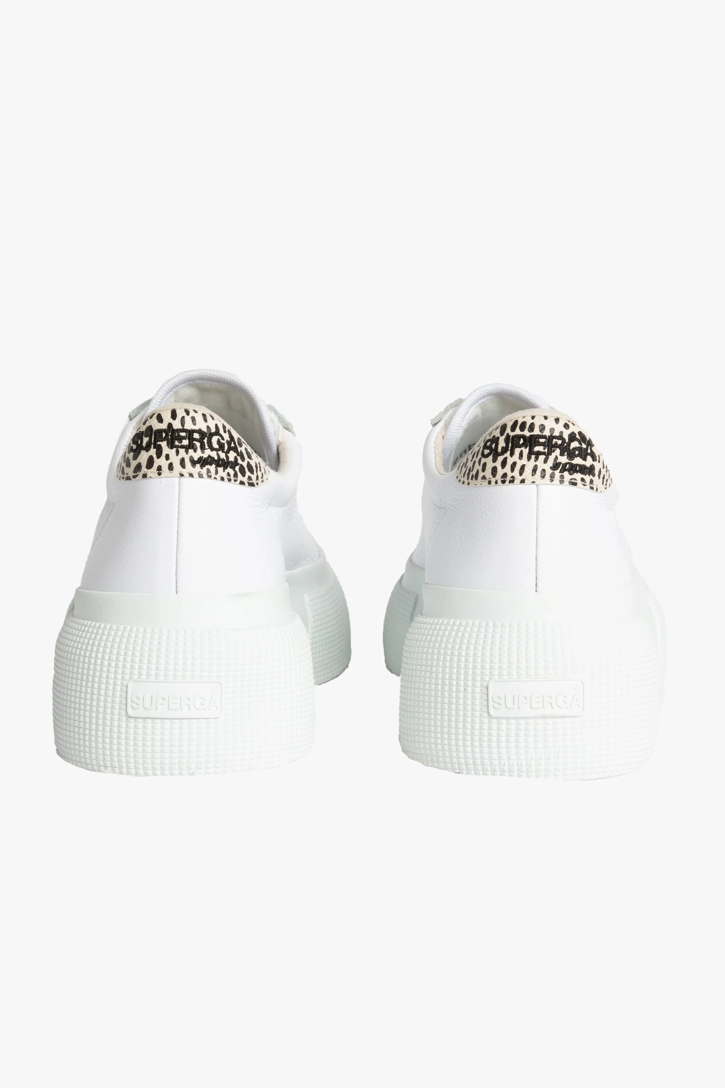 2822 Club 5 White with Faux Reptile Trim Sneaker