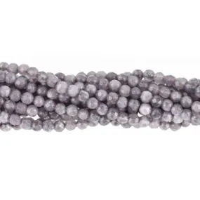 4mm Round STEEL GREY JADE Gemstone Beads Faceted, strand, gjd0206