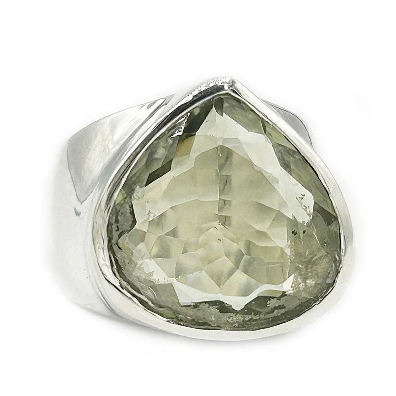 Aranya Green Amethyst Teardrop Ring