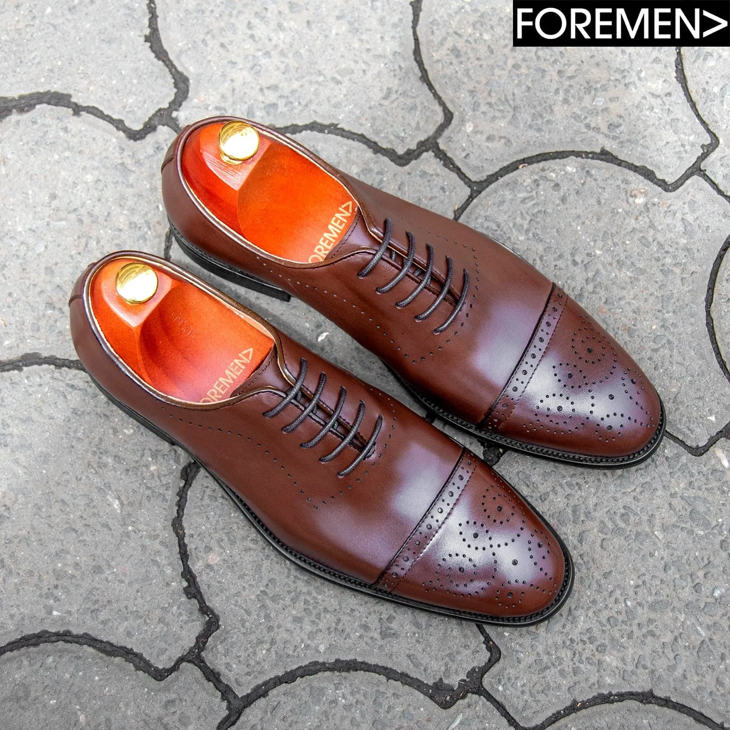 BENEDICT | Cognac Cap Toe Oxfords