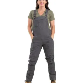 Berne Women's Flex Softstone Duck Unlined Bib Work Overall WB922 - Titanium Grey