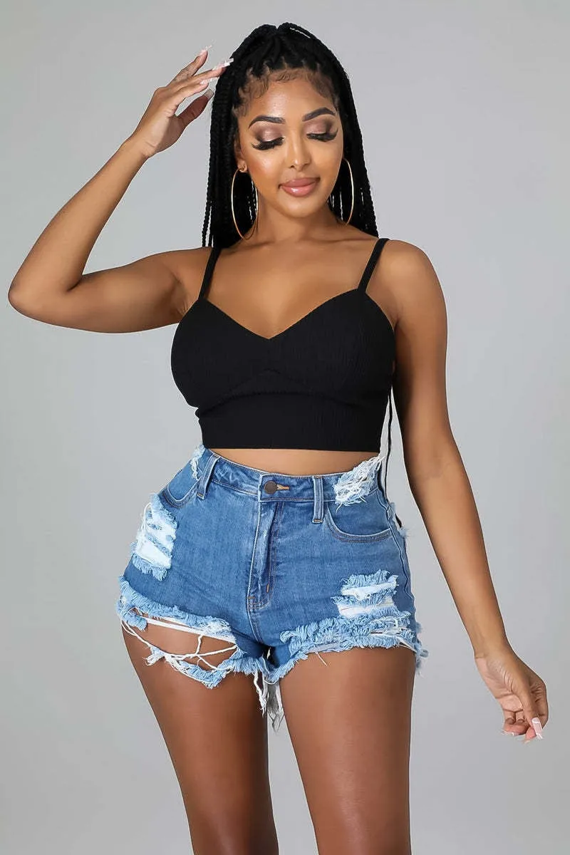 BerriesJam - 2024 Vintage High Waist Hot Hole Denim Shorts