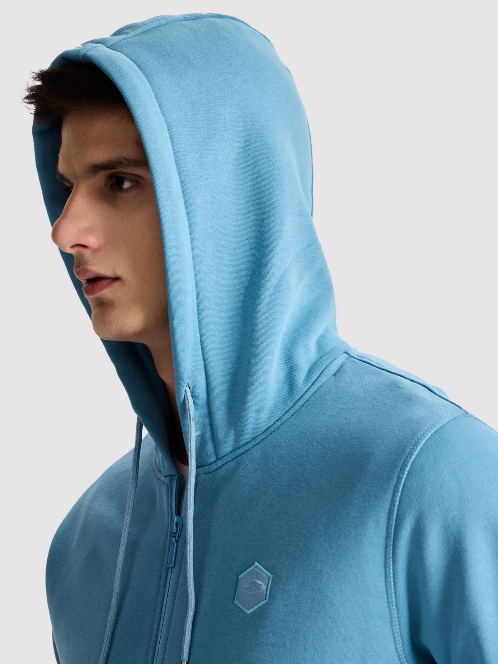 Blue Fleece Hooded Sweatshirt