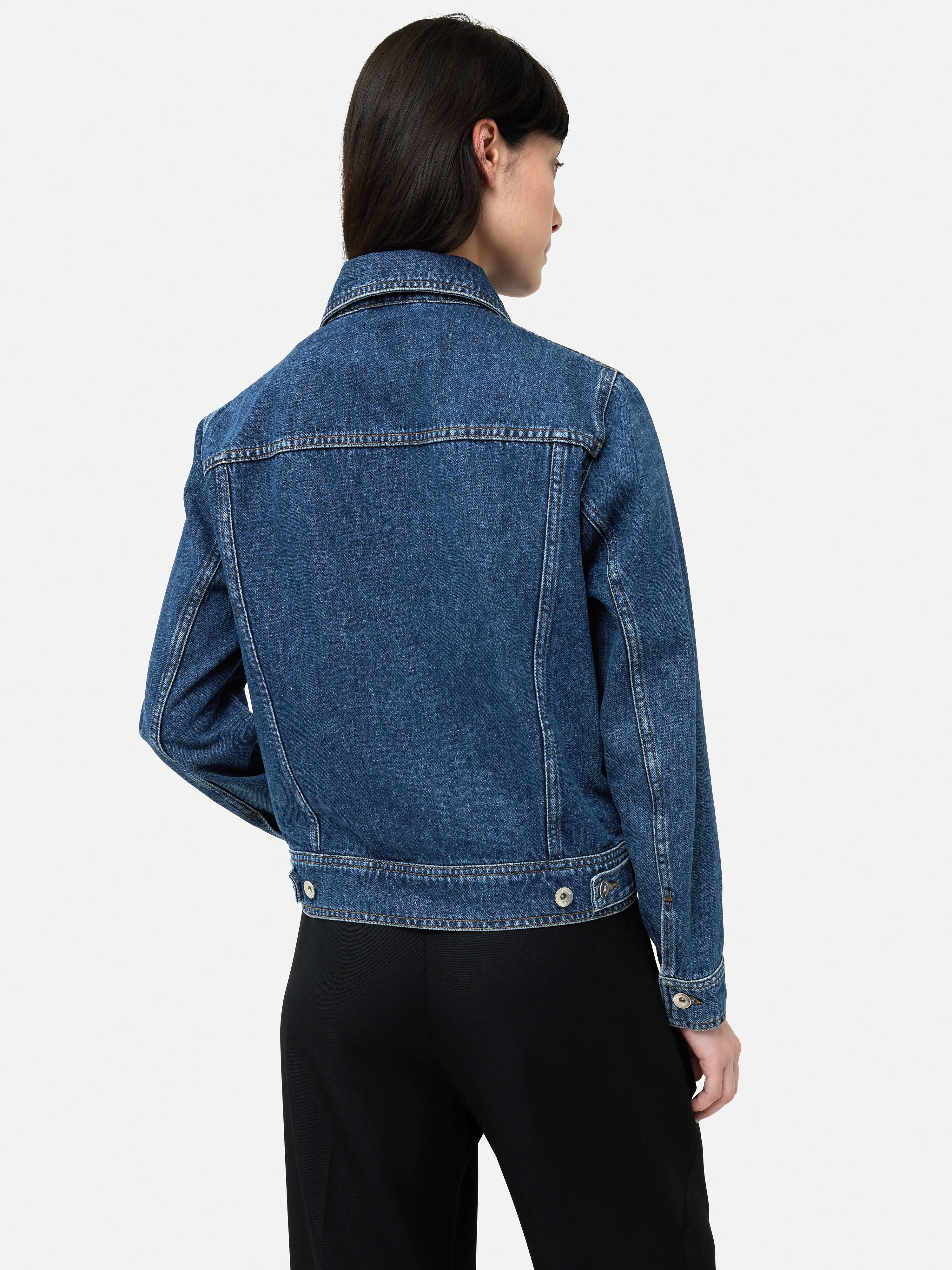 Boxy Denim Trucker Jacket | Vintage Mid Blue