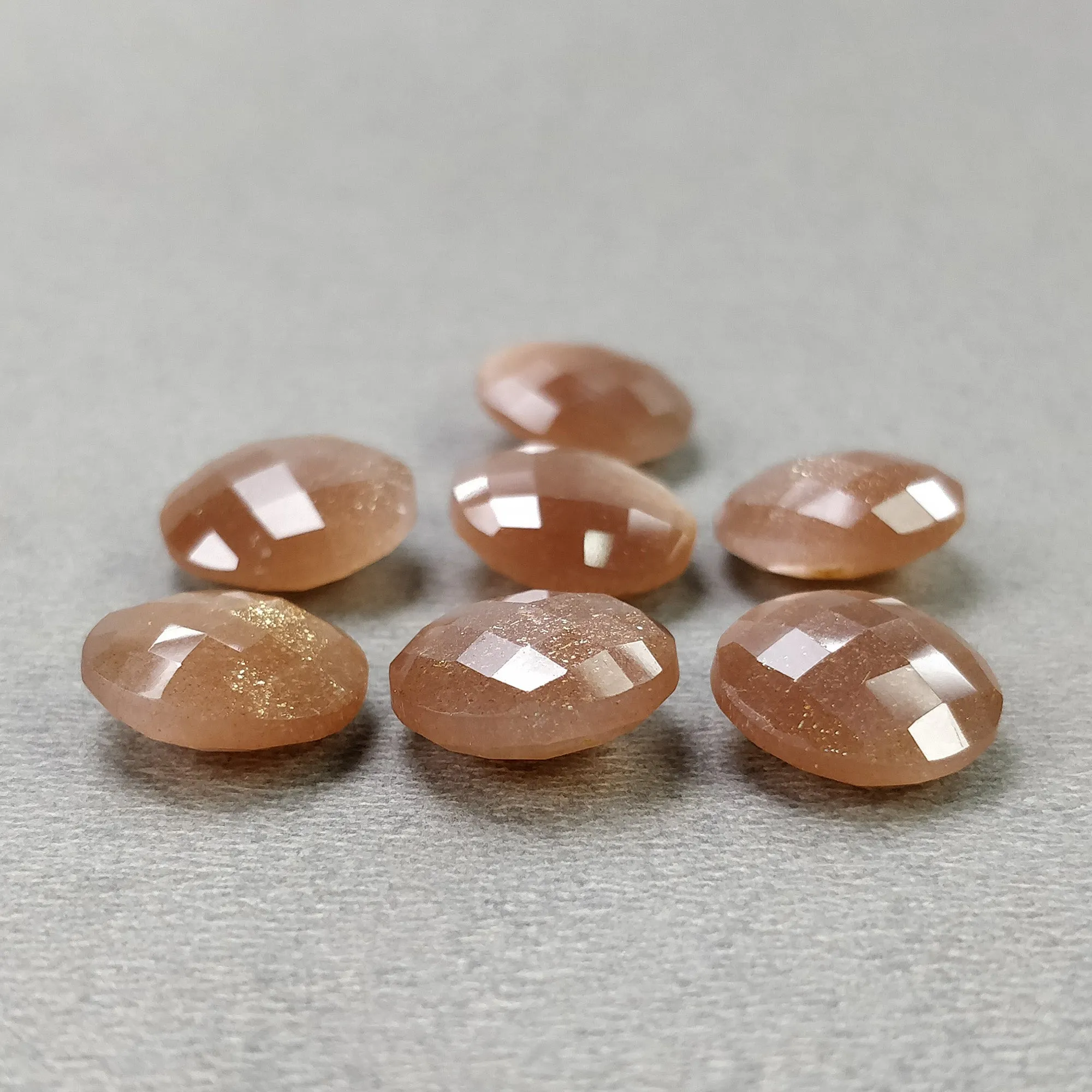 BROWN MOONSTONE Gemstone Checker Cut : 34.40cts. Natural Untreated Unheated Moonstone Round Shape 12mm 7pcs