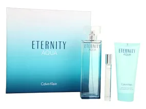 Calvin Klein Eternity Aqua 3.4 oz EDP 3 pcs. Gift Set