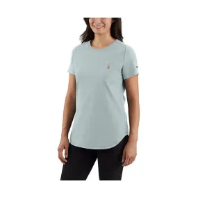 Carhartt Women's Force Relaxed Fit Midweight Pocket T Shirt - Dew Drop