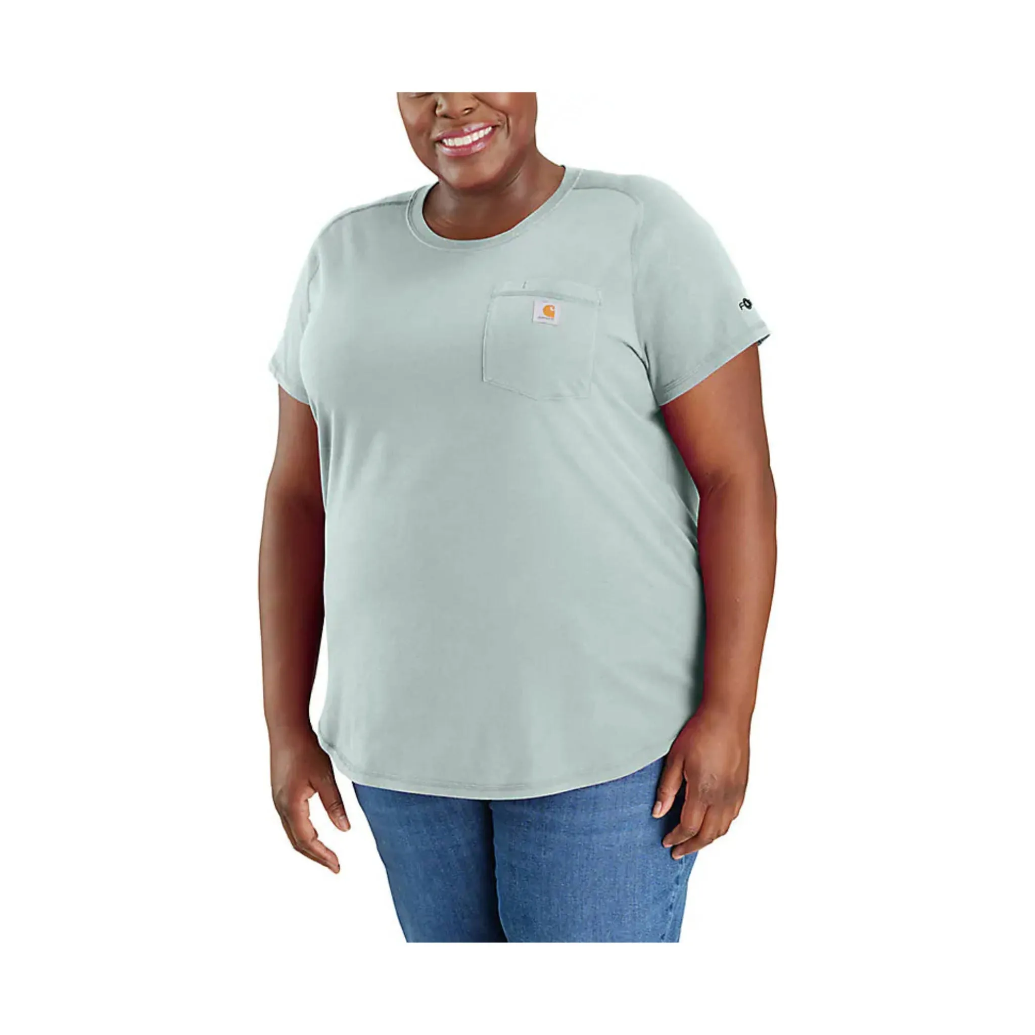 Carhartt Women's Force Relaxed Fit Midweight Pocket T Shirt - Dew Drop