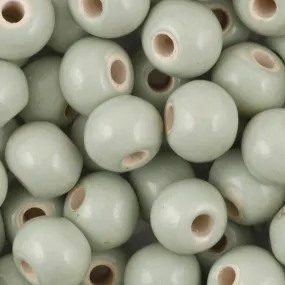 Ceramic Beads-12mm Round-Honeydew-Enamel-Quantity 1