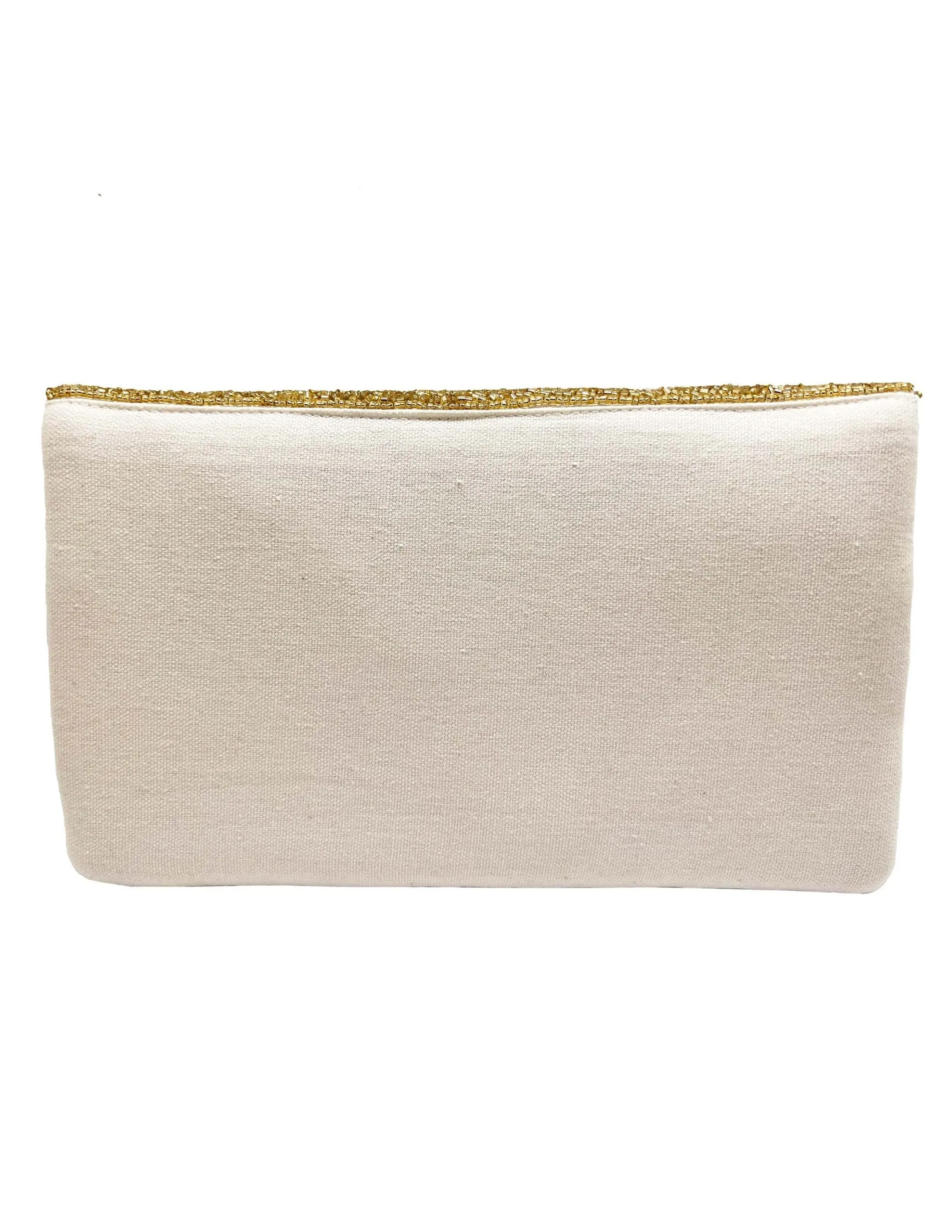 Champagne Beaded Clutch