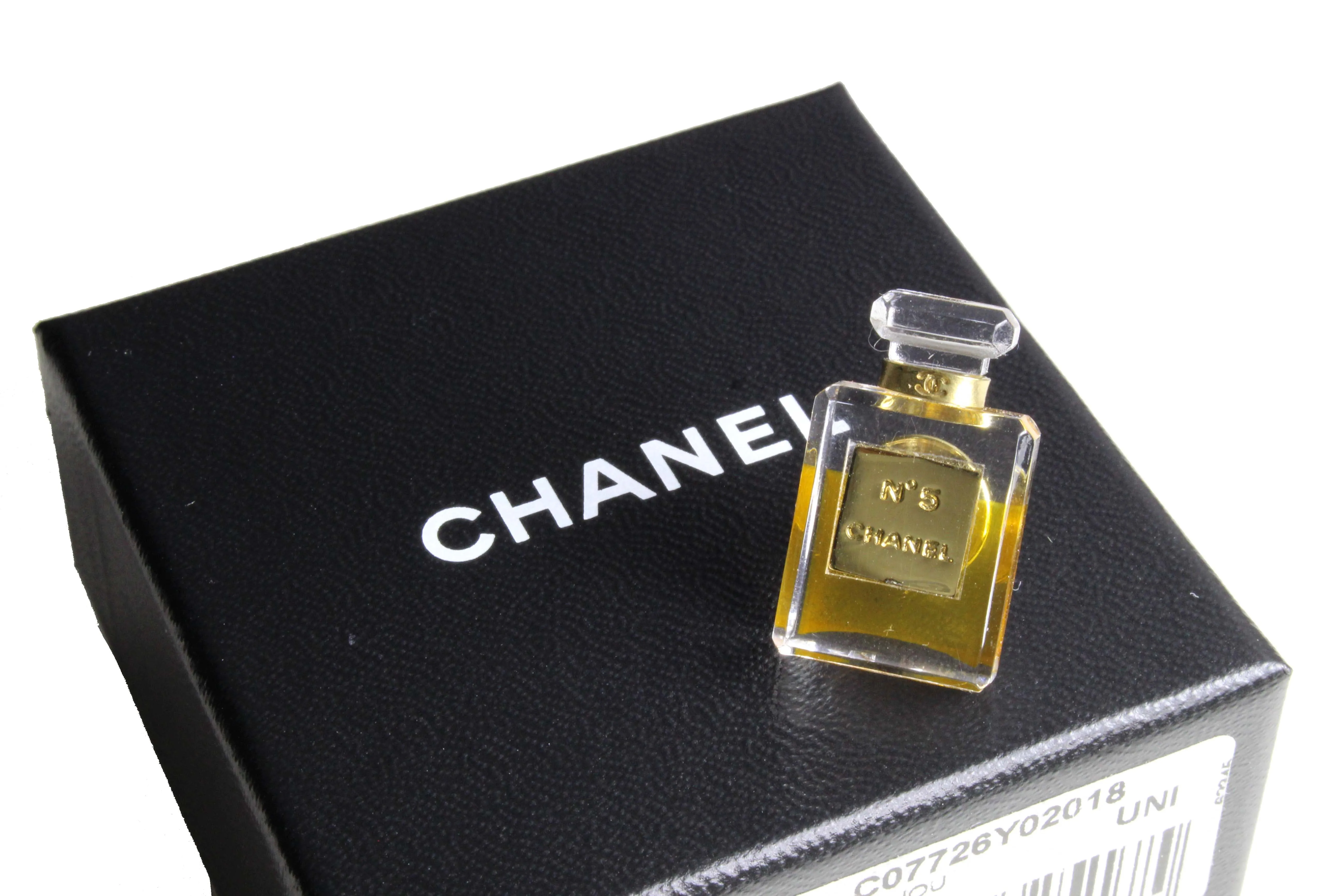 CHANEL iconic No.5 miniature perfume pin brooch