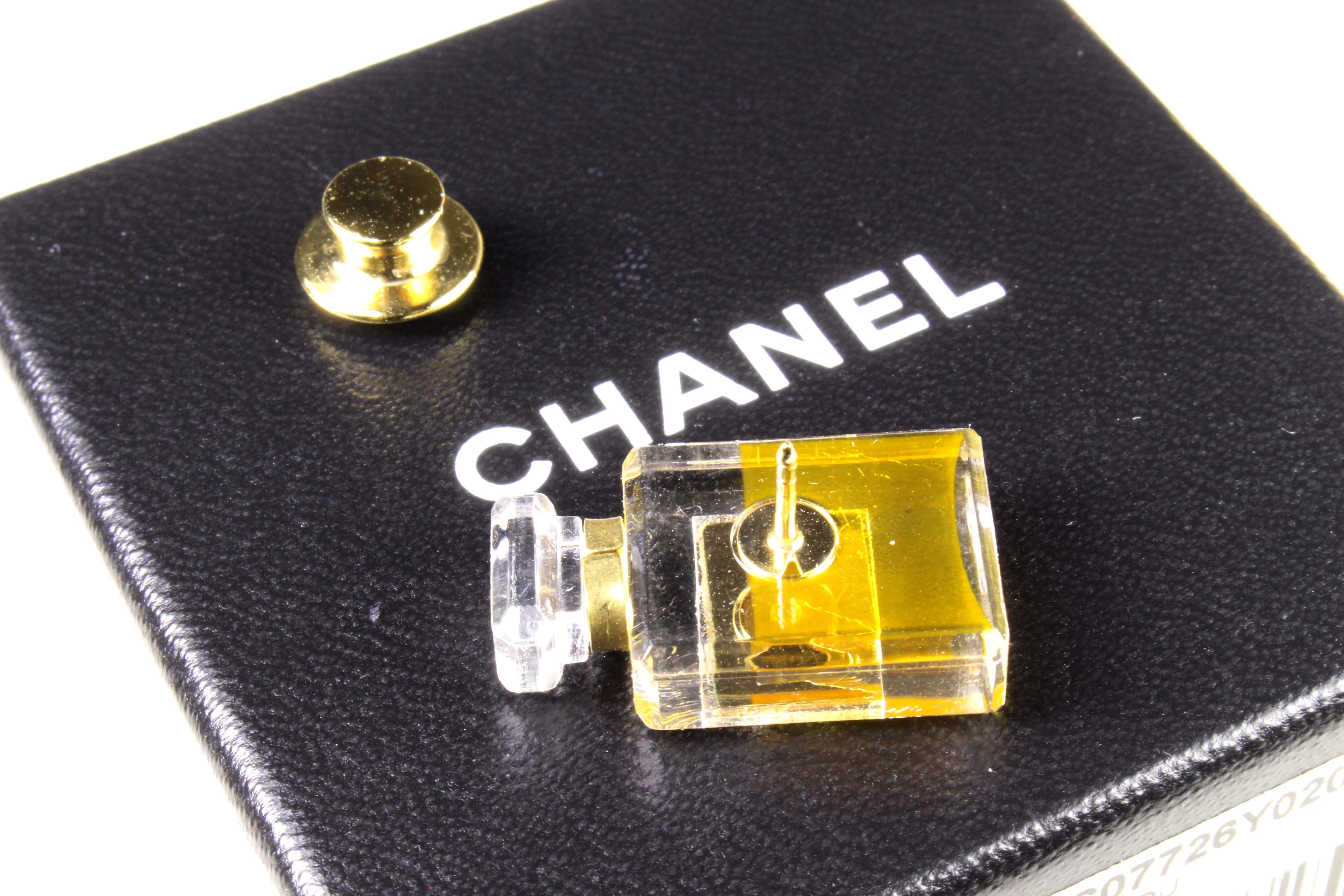 CHANEL iconic No.5 miniature perfume pin brooch