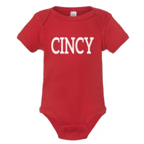 CINCY Short Sleeve Body Suit on Red-INFANT