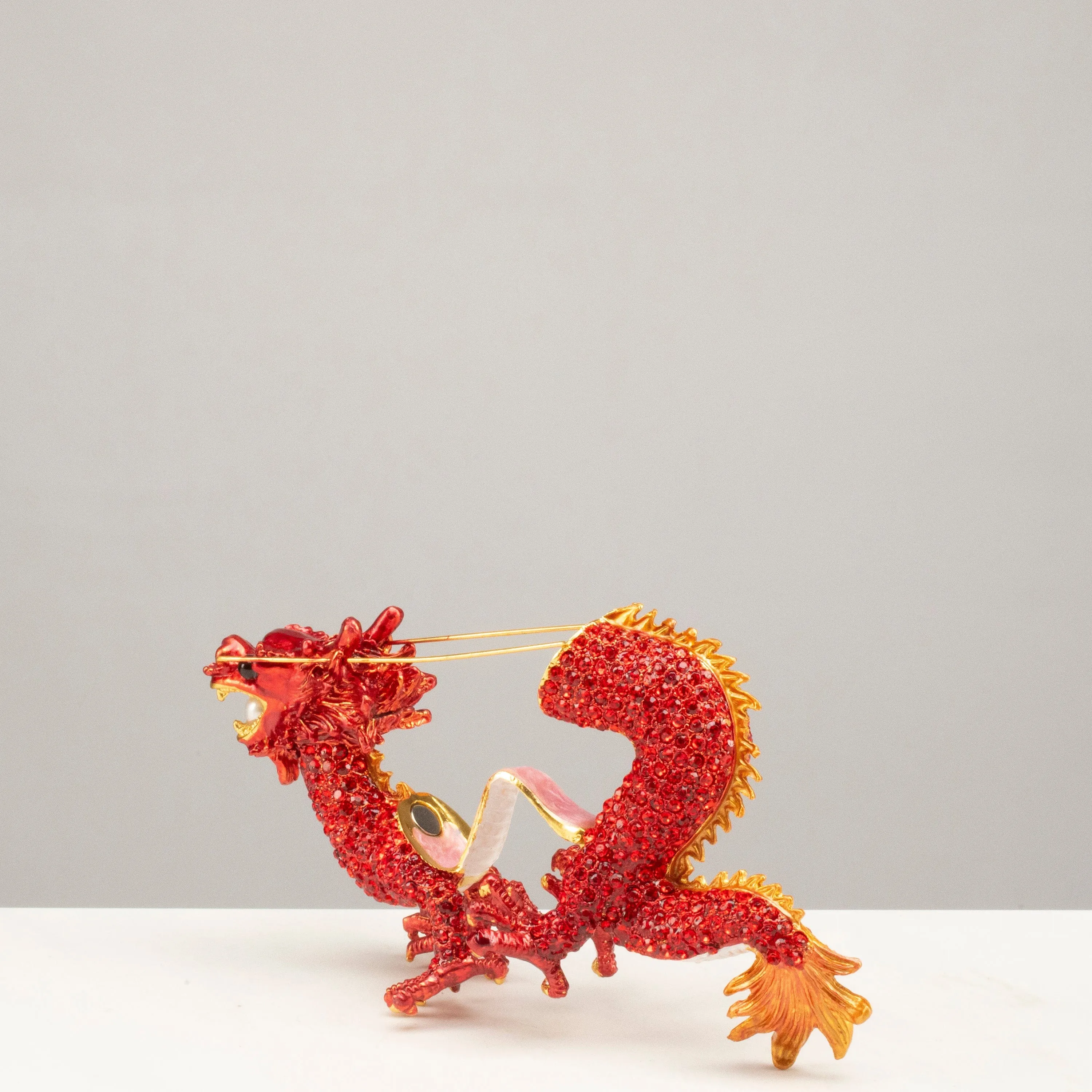 Dragon Figurine Keepsake Box made with Crystals