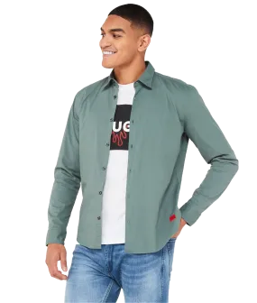 Ermo Slim Fit Long Sleeve Shirt - Dark Green