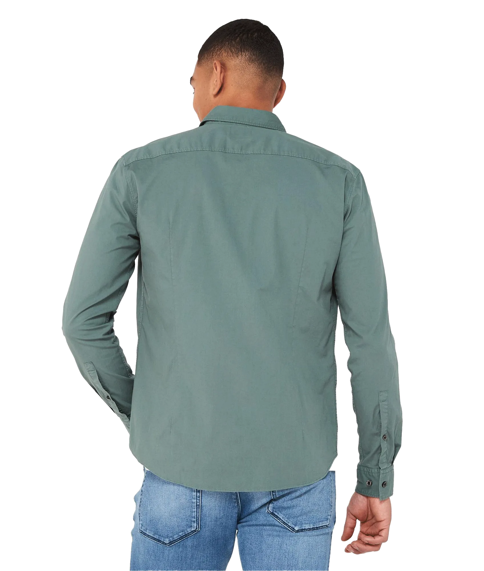 Ermo Slim Fit Long Sleeve Shirt - Dark Green