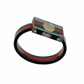 GUCCI Vintage Lucite & Bakelite Watch - Clear, Red & Green