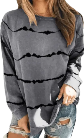 Haute Edition Tie Dye Stripe Long Sleeve Tee