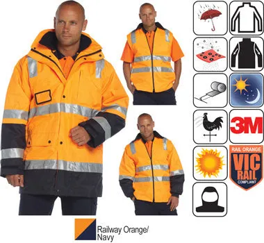 Huski - Venture Hi-Visibility Waterproof Jacket, Railway Orange 918106