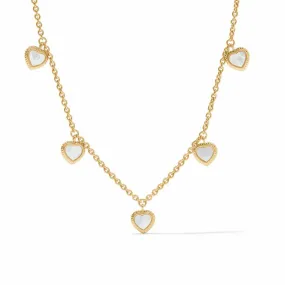 Julie Vos Heart Delicate Charm Necklace - Mother of Pearl