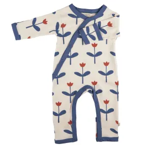 Kimono Romper - Tulip, Blue - Pigeon Organics