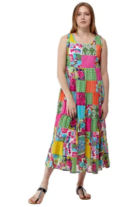 La Cera Multicolored Patchwork Dress