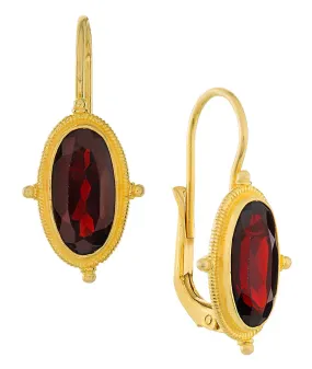 Lewis Carroll Garnet Earrings