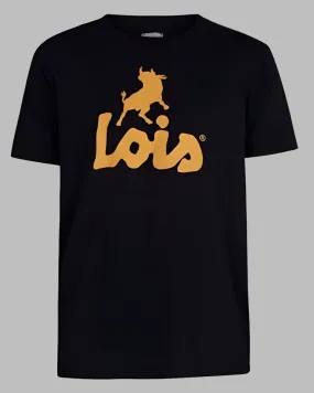 Lois Jeans NEW BACO Logo T Shirt Dark Navy/Yellow