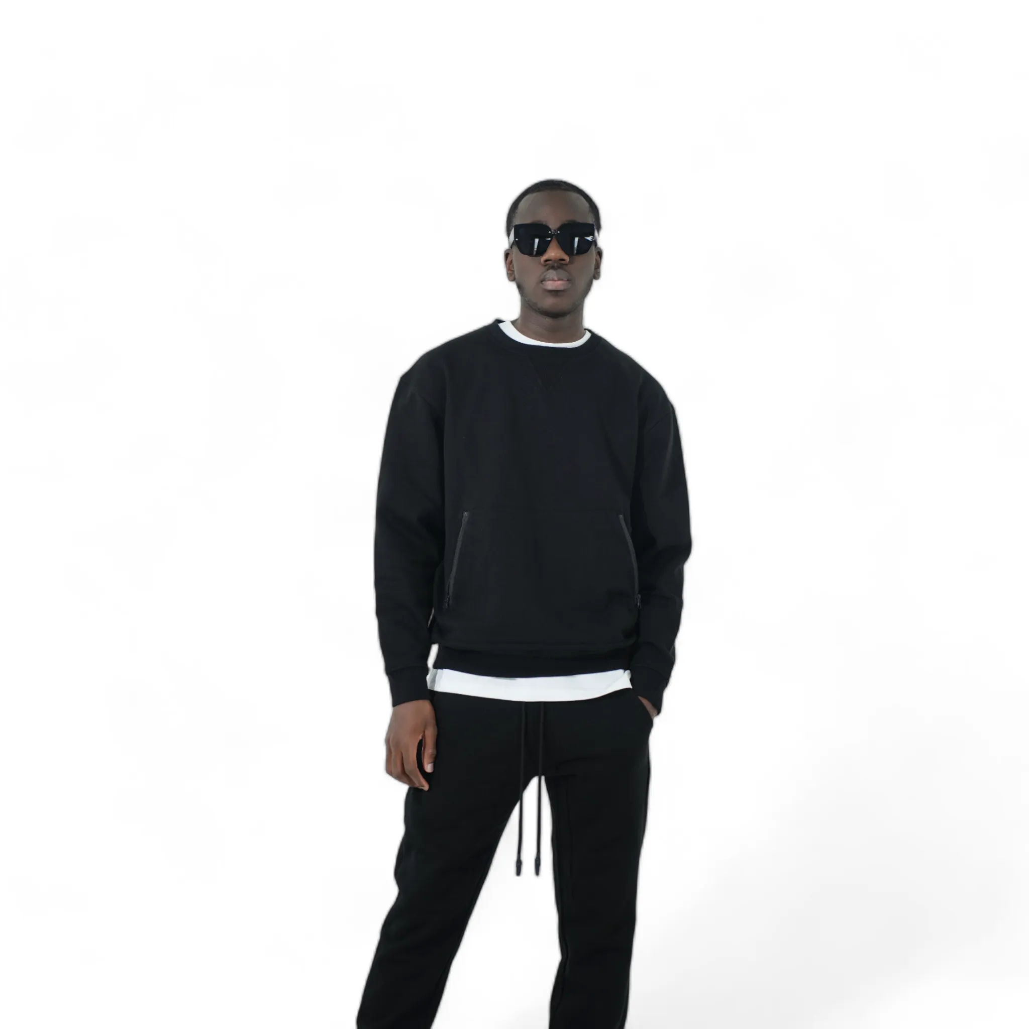 Lux Blanco Crew Neck : Black