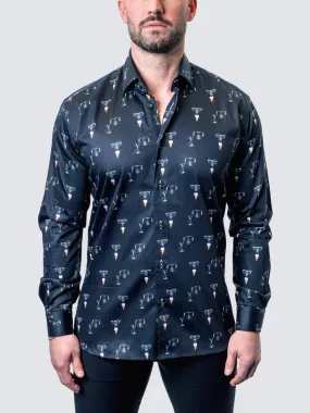 Maceoo Stretch Shirt | Fibonacci Frenchie celebration BLK