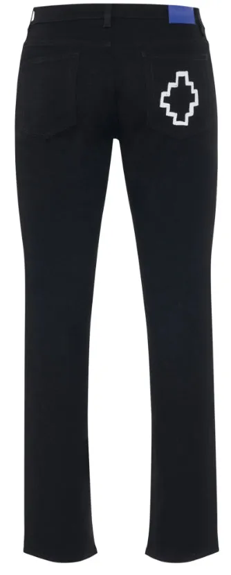 Marcelo Burlon Tempera Cross Raw Slim Denim Black White