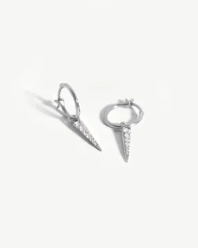 Mini Pave Spike Charm Hoop Earrings