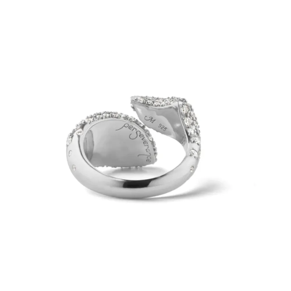 Monica Rich Kosann Perseverance Fish Pave White Sapphire Ring