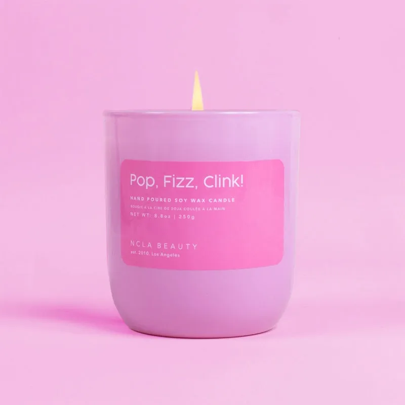 NCLA BEAUTY | Pop Fizz Clink! (Pink Champagne) Soy Wax Candle