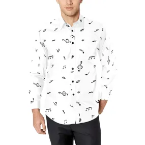 note white black print Men's All Over Print Casual Dress Shirt (Model T61)