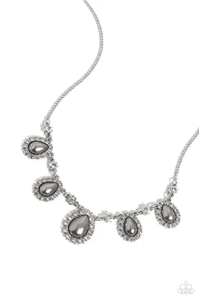 Paparazzi Teardrop Team Silver Necklace & Earring Set