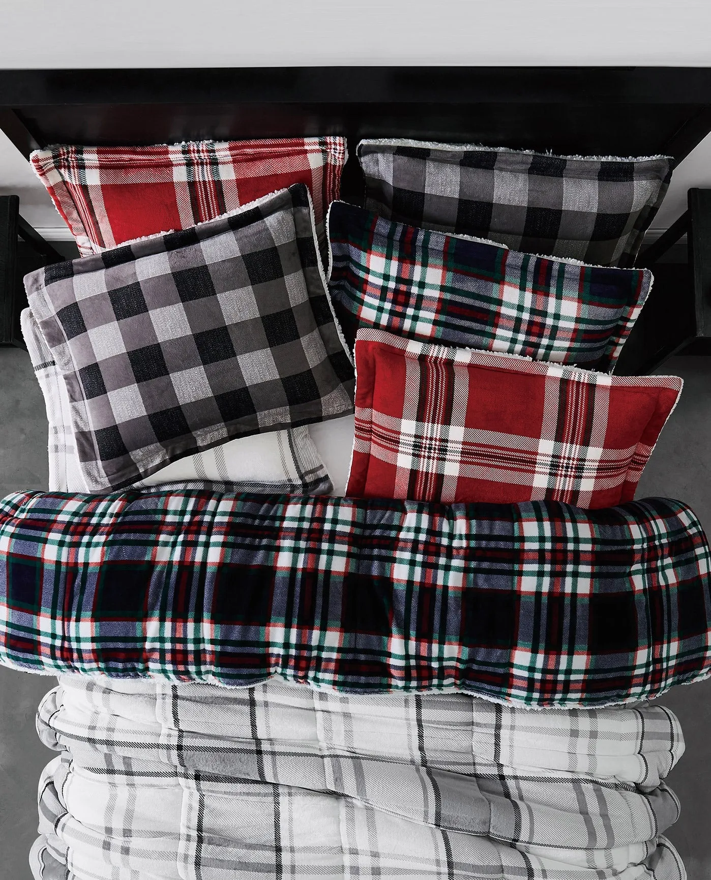 PLAID 3 PIECE FLANNEL COMFORTER SET