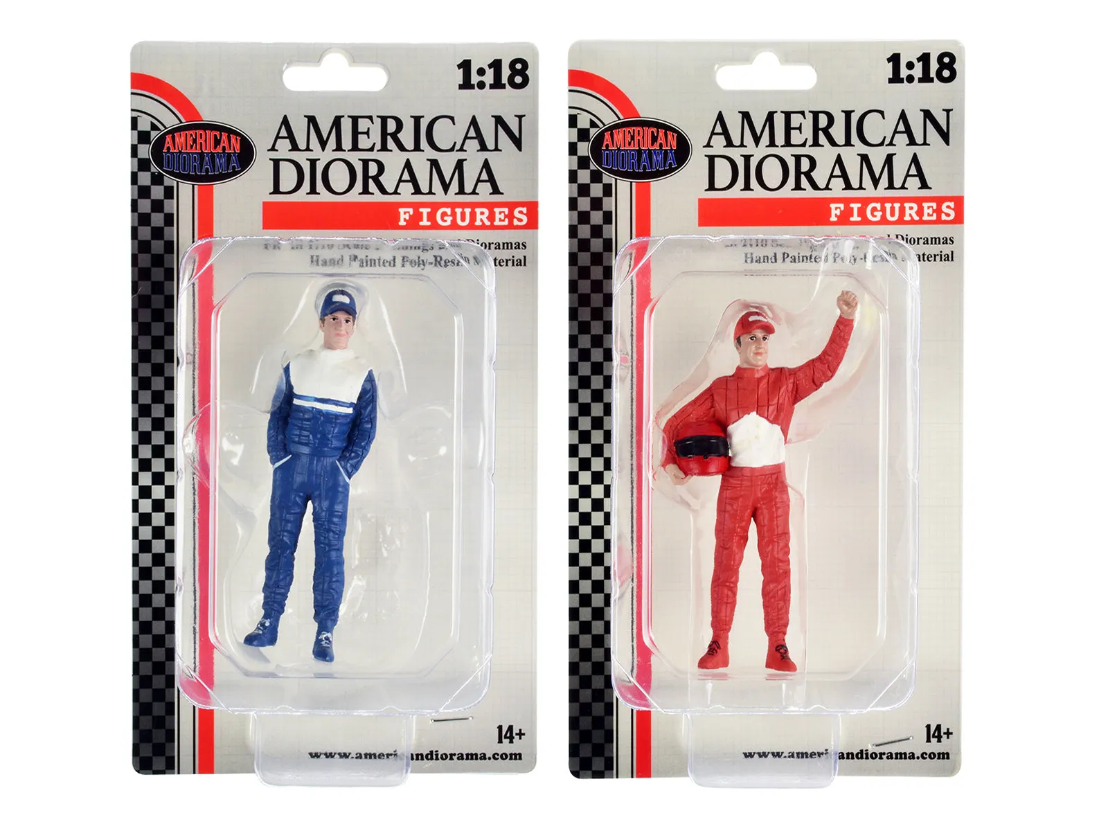 Racing Legends 90's Figures A and B Set of 2 for 1/18 Scale Models by American Diorama