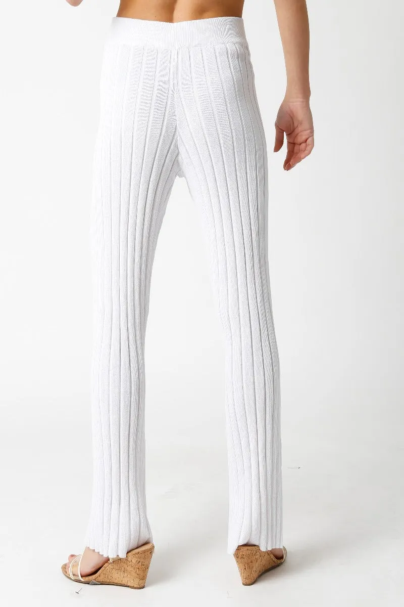 Ribbed Pant in White