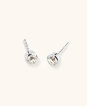 Sapphire Round Studs Silver