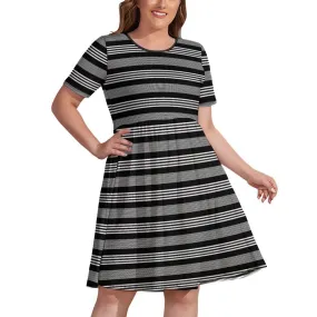 Short-Sleeve Swing Dress with Pockets (NZ034) dress