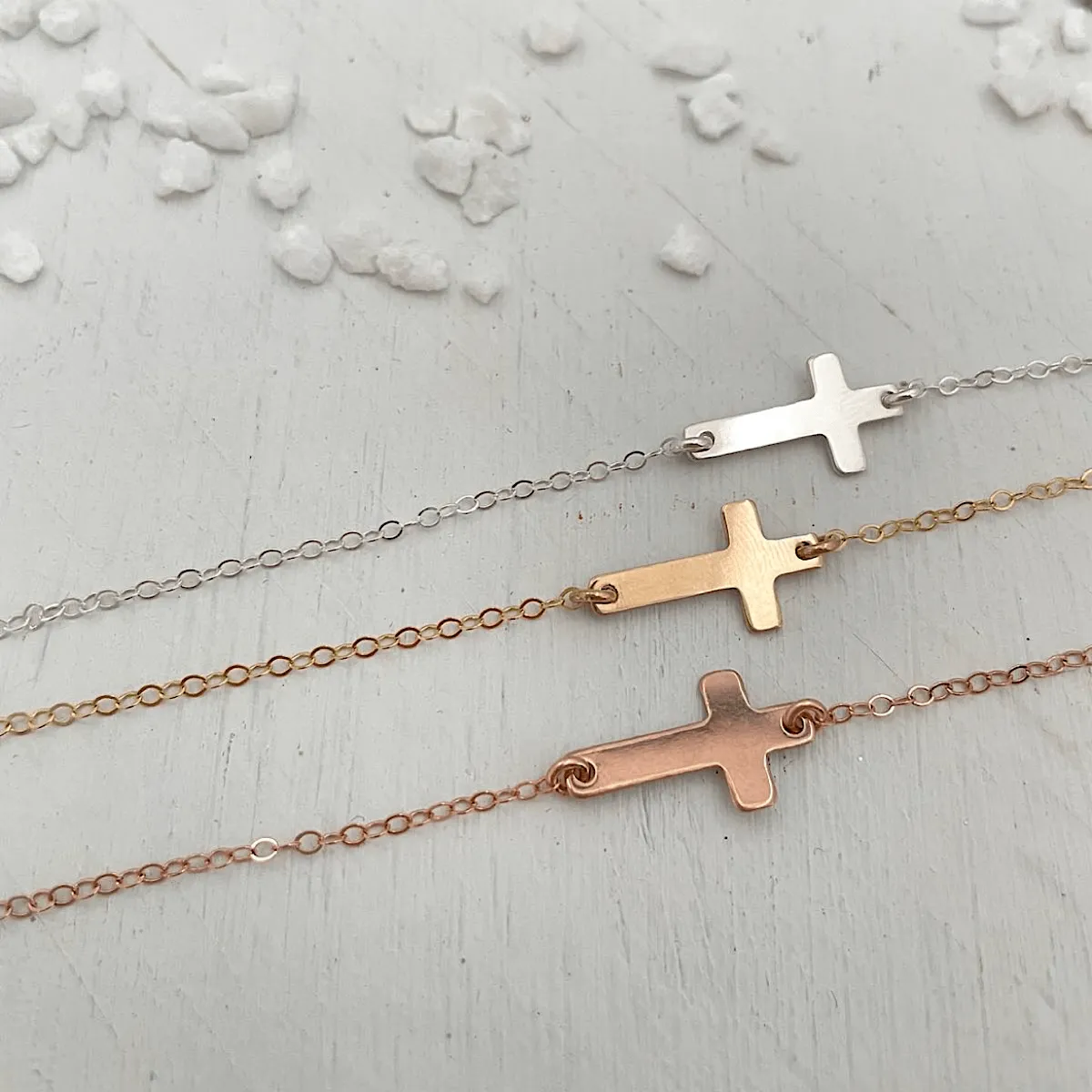 Side Cross Necklace