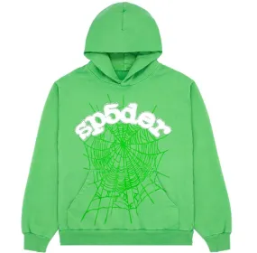 Sp5der Web Hoodie Lime Green