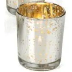 Tyler Candle Reflective Votive Jar - Platinum on Gold