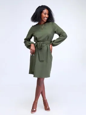 Vivo Laika Bishop Sleeve Shift Dress - Hunters Green