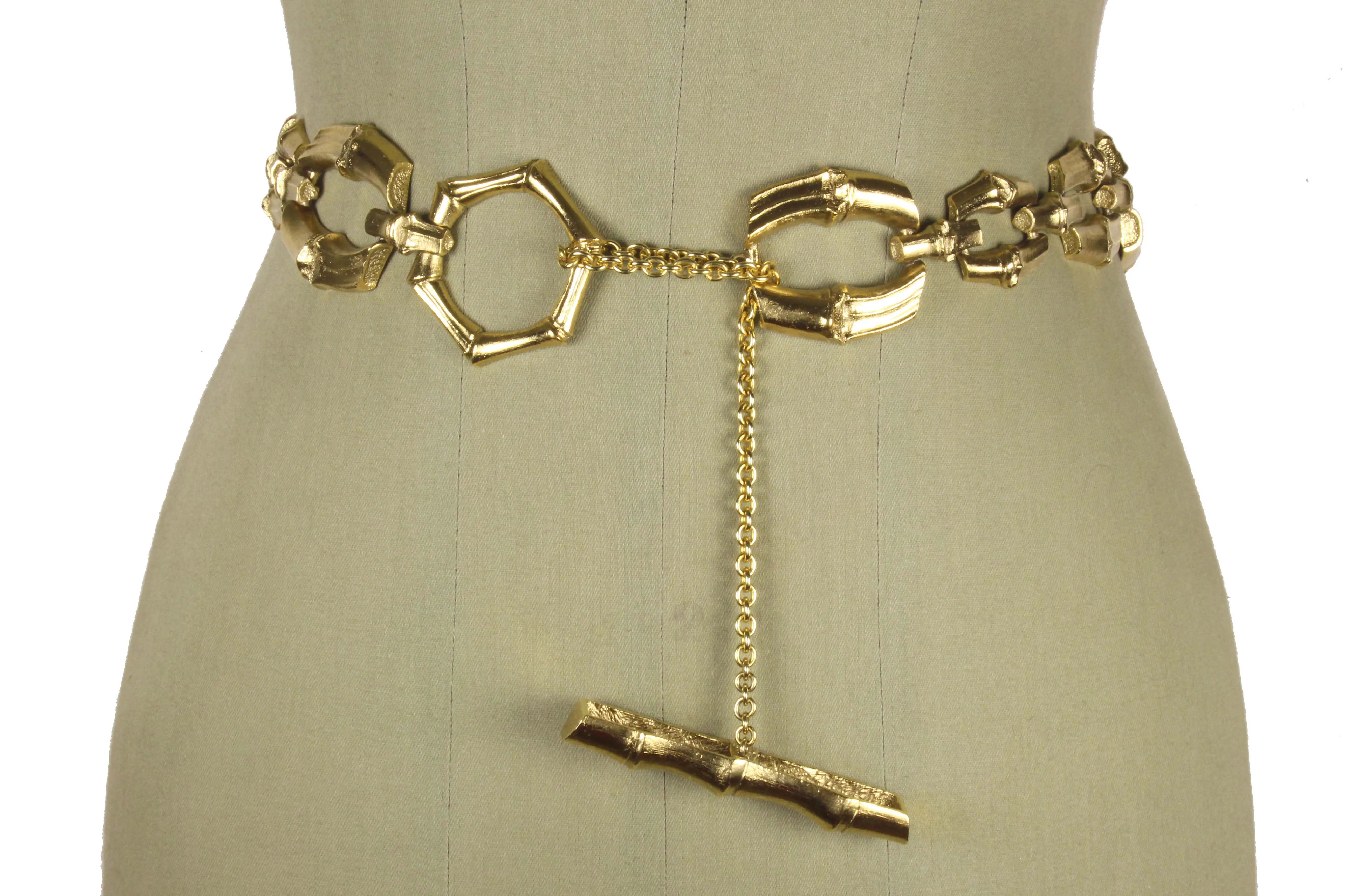 YVES SAINT LAURENT Rive Gauche bamboo chain link belt