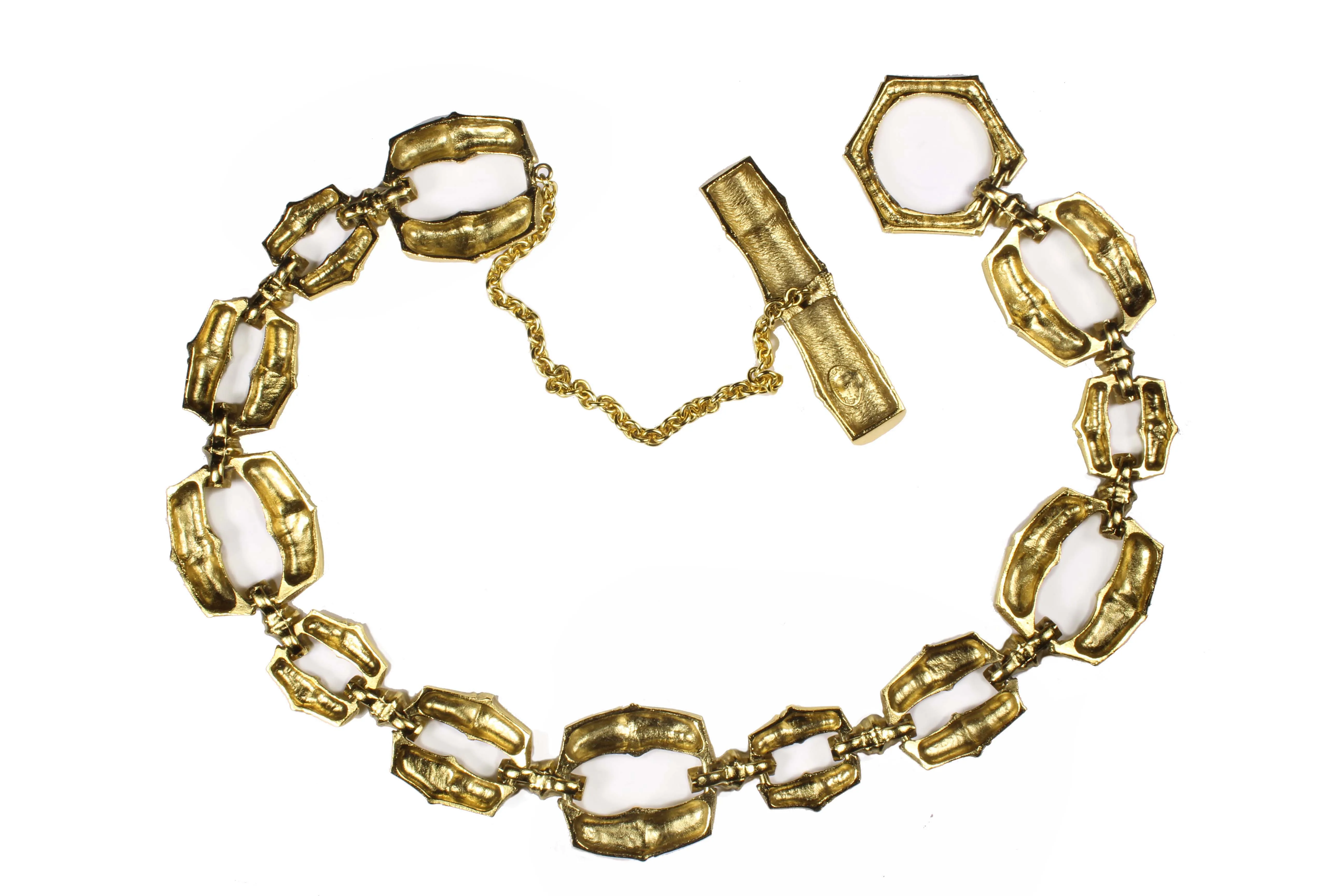 YVES SAINT LAURENT Rive Gauche bamboo chain link belt