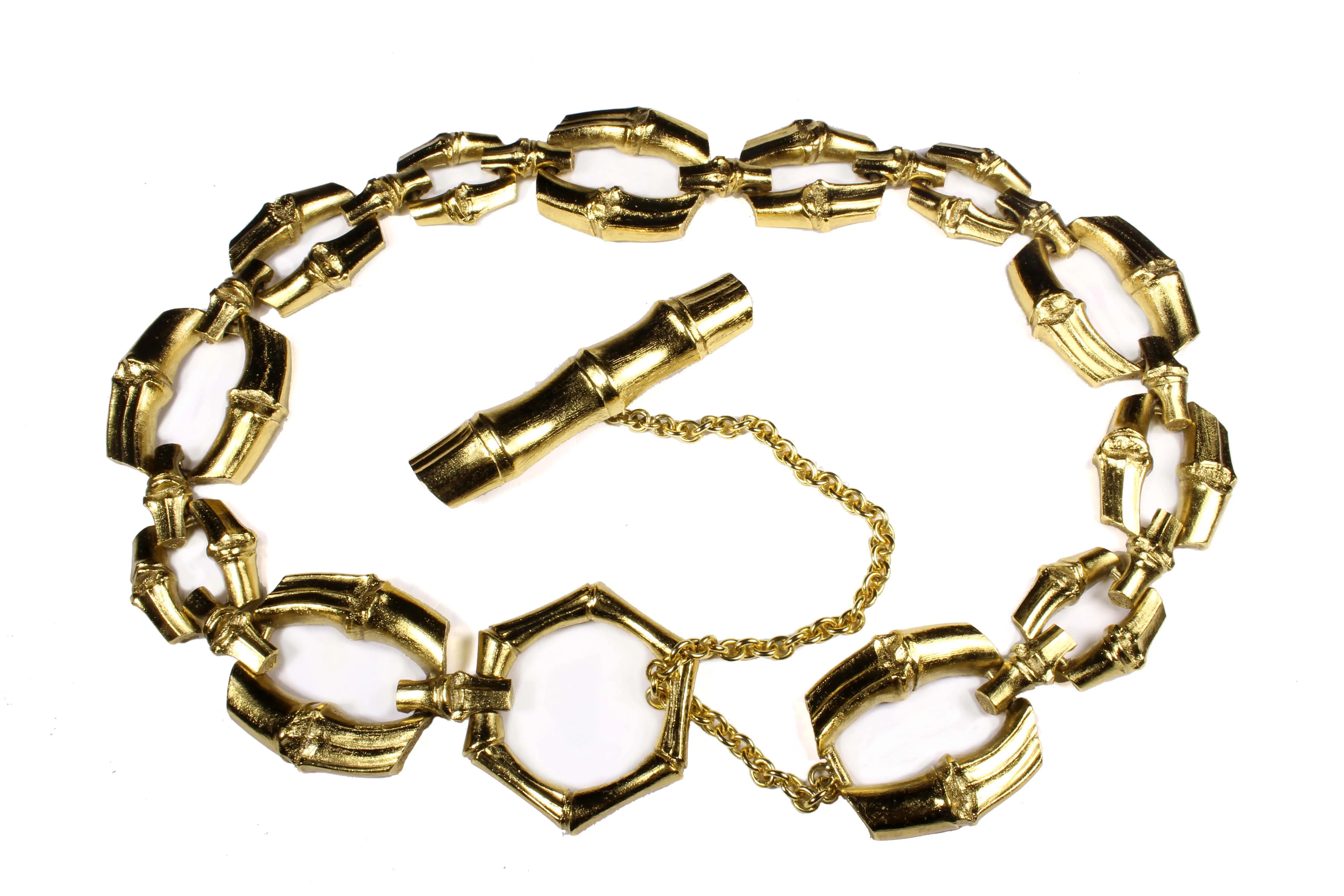 YVES SAINT LAURENT Rive Gauche bamboo chain link belt